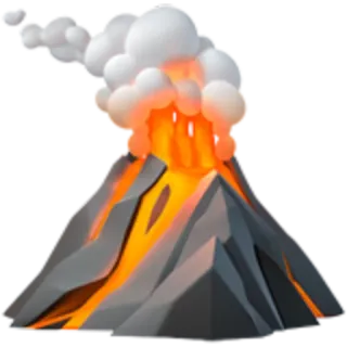 🌋 volcano, eruption, lava, smoke, mountain, nature telegram sticker