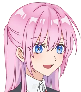 😄 anime, girl, pink hair, cute, character telegram sticker