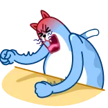 🤬 cat, angry, frustrated, cartoon, animal, screaming telegram sticker