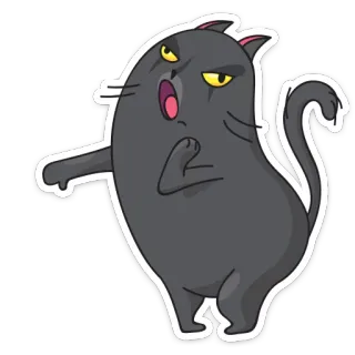 🤛 кот, злой, мультик, стикер, выражение, животное telegram sticker