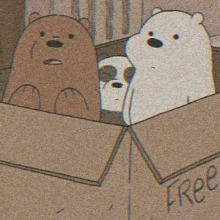 🧃 FREE cartoons, animals, bears, box, cute, we bare bears whatsapp sticker
