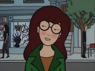 🌟 Daria pierce cartoon, animated, teenager, Daria Morgendorffer, sarcastic, glasses, 90s, MTV telegram sticker