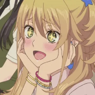 🤩 anime, girl, cute, smiling, blush whatsapp sticker