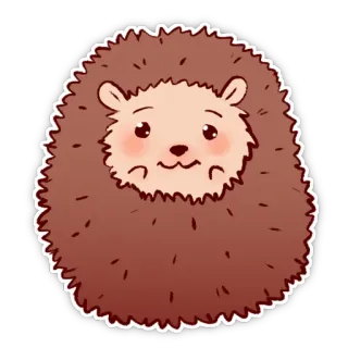 ☺️ ouriço, animal, fofo, adesivo, desenho animado telegram sticker