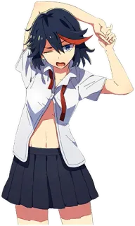 😌 Ryuko Matoi Kill la Kill Anime, Dziewczyna, Mundur szkolny, Ryuko Matoi, Kill la Kill telegram sticker