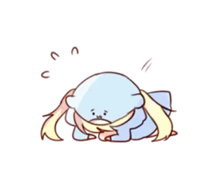 🙇 悲しい, 泣く, アニメ, かわいい, キャラクター telegram sticker