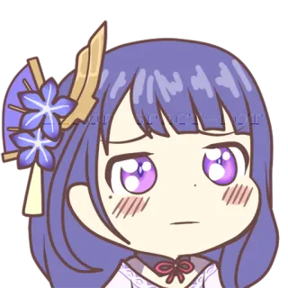 🥺 Raiden Shogun Genshin Impact Anime, Videojuego, Pelo morado, Lindo, Raiden Shogun, Genshin Impact telegram sticker