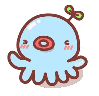😚 cute, kawaii, octopus, sea creature, adorable telegram sticker