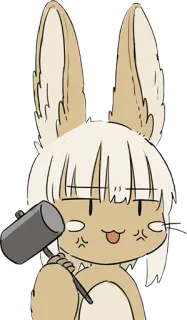 😡 กระต่าย, โกรธ, ค้อน, สัตว์, การ์ตูน whatsapp sticker