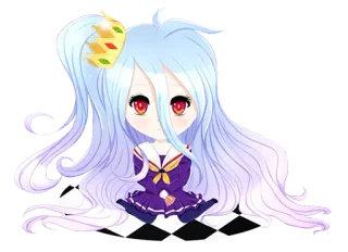 😏 Shiro No Game No Life Anime, Manga, Chibi, Kawaii, Shiro, No Game No Life, Słodkie, Loli telegram sticker