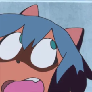 🙄 Michiru Kagemori BNA anime, zszokowany, zaskoczony, kreskówka, uszy zwierząt, strach telegram sticker