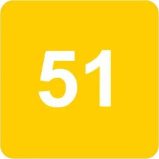 🟨 51 number, yellow, numerical telegram sticker