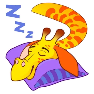 💤 ZZZZ ยีราฟ, นอนหลับ, กำลังนอน, สัตว์, การ์ตูน, zzz, หมอน telegram sticker