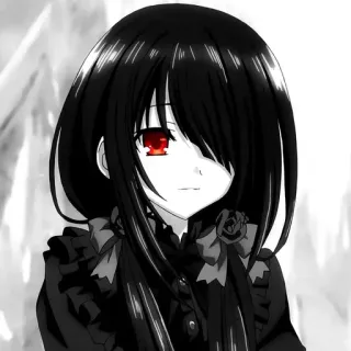 🖤 Kurumi Tokisaki Date A Live Anime, Date A Live, Kurumi Tokisaki, Ragazza anime, Occhi rossi, Capelli neri telegram sticker