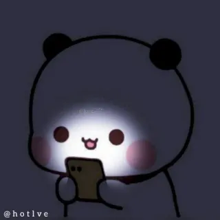 🤭 @hotlve panda, cartoon, cute, phone, sticker telegram sticker