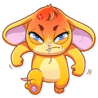 😡 bravo, coelho, desenho animado, animal, fofo, adesivo telegram sticker