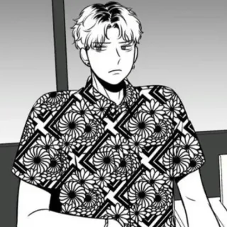 😐 男性, 白黒, 漫画, 人物, イラスト telegram sticker