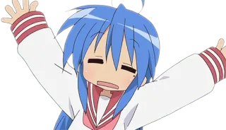 😫 Anime, Chica, Uniforme escolar, Linda, Pelo azul whatsapp sticker