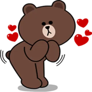 😍 Brown Bear oso, lindo, dibujos animados, animal, personaje, oso pardo, pegatina whatsapp sticker