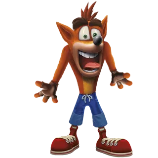 😜 Crash Bandicoot Crash Bandicoot, video game character, cartoon, marsupial whatsapp sticker