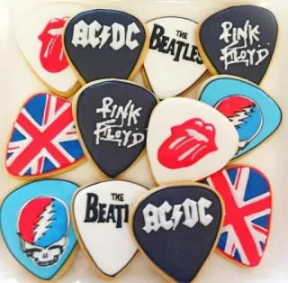 🎵 Médiator, Logos de groupes, ACDC, The Beatles, Pink Floyd, The Rolling Stones, Grateful Dead telegram sticker