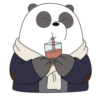 🥤 Ice Bear We Bare Bears Kartun, Beruang Es, We Bare Bears, Beruang, Lucu, Minuman telegram sticker