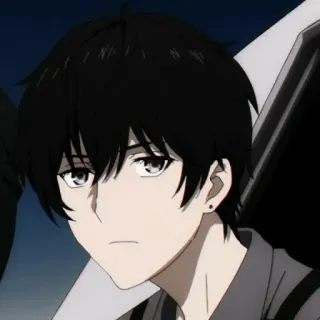 🕳 Anime, Manga, pelo negro, personaje, Emo whatsapp sticker