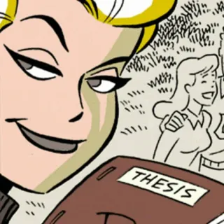 📎 THESIS Abschlussarbeit, Buch, Cartoon, Frau, Student, Bildung telegram sticker