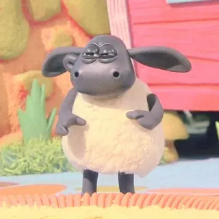 🍄 Shaun Shaun the Sheep Schaf, Cartoon, animiert, Tier, süß, Bauernhof telegram sticker