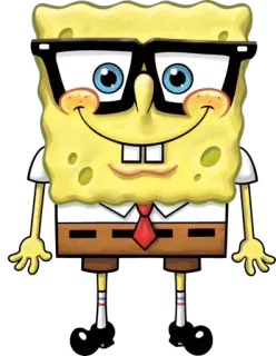 😎 Spongebob Squarepants Spongebob, Spongebob Schwammkopf, Cartoon, Nickelodeon, Figur, Brille telegram sticker