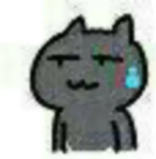😓 cat, tired, sad, cartoon telegram sticker