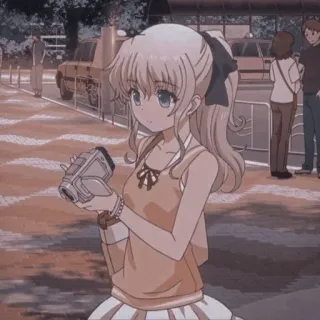 ➖ Nao Tomori Charlotte anime, girl, camera, schoolgirl, nao tomori, charlotte telegram sticker