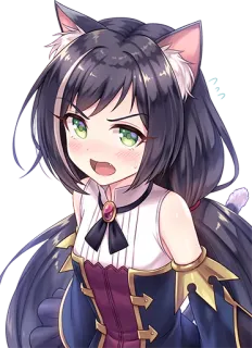 🤬 anime, cat girl, kemonomimi, manga, anime girl, cat ears telegram sticker
