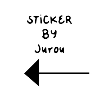 ⚠️ Sticker by Jurou pegatina, flecha, texto telegram sticker