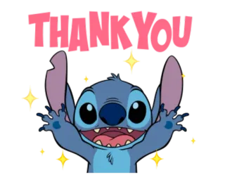 🙏 Stitch THANK YOU grazie, stitch, disney, cartoni animati, carino telegram sticker