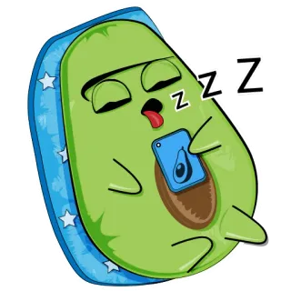 😴 ZZZ avocat, dormir, dessin animé, emoji, sommeil, mignon, zzz telegram sticker