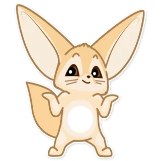 🤷‍♀️ volpe fennec, animale, carino, volpe del deserto, kawaii, adesivo telegram sticker