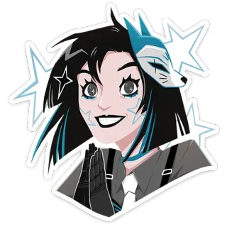 🙏 character, fox mask, cartoon, portrait, sticker telegram sticker