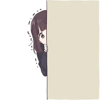 😶 anime, girl, hiding, cartoon, peek, shy, cute whatsapp sticker