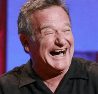 😂 Robin Williams comedian, actor, celebrity, portrait, smile, laugh telegram sticker