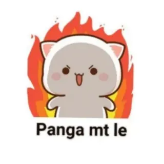 🤫 Panga mt le Cartoon, Wütend, Feuer, Katze, Anime, Swahili telegram sticker