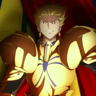 ✨ Gilgamesh Fate Anime, Zbroja, Złoto, Król, Łucznik telegram sticker