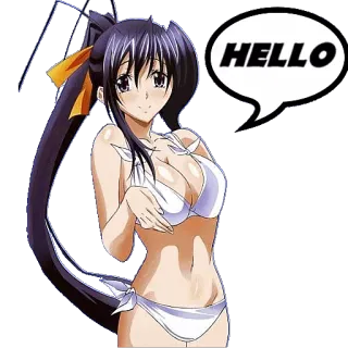 👋 HELLO anime, cartoon, girl, bikini, woman telegram sticker