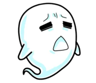 😩 spook, verdrietig, cartoon, schattig, sticker telegram sticker