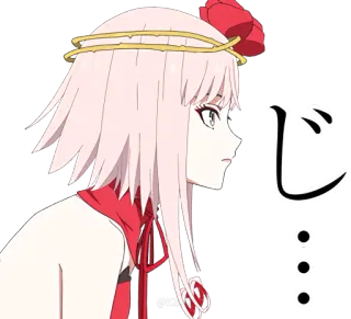 👀 し fille anime, rose, halo, japonais, personnage, illustration telegram sticker