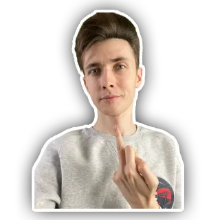 🖕 jari tengah, gestur ofensif, pria, stiker telegram sticker