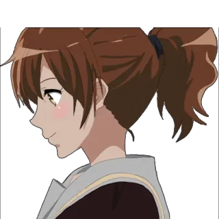😶 anime, girl, portrait, profile, school uniform, character telegram sticker
