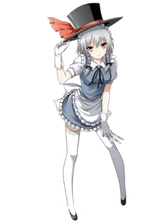 😁 Anime, Fille, Servante, Chapeau, Gants, Mignon whatsapp sticker