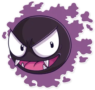 👹 Gastly Pokemon покемон, гастли, призрак, фиолетовый, персонаж telegram sticker