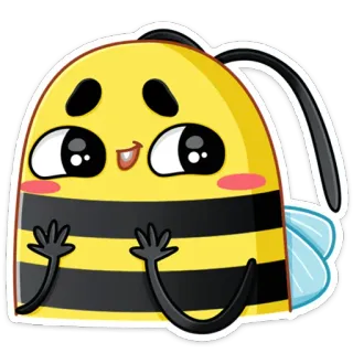 😏 ハチ, かわいい, マンガ, 動物, 昆虫 telegram sticker